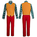 Miniatyrbild 4 av 5: Clown Joker Costume Red Suit Jacket Pants Shirt Outfits Halloween Costumes For Kids Men Carnival Masquerade Party Joker Cosplay -a Adults S Suit and Mask