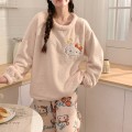 Miniatyrbillede 2 af 4: Mub- Flanelpyjamas kvindelig sød efterår vinter loungewear Pink KT kat Pink KT cat XXL
