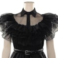 Miniatyrbild 4 av 5: 2023 Wednesday Addams Cosplay Costume Set Halloween Costume Carnival Party Disguise For Adult Girls -a Without wig 140