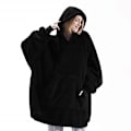 Miniatyrbillede 1 af 2: Mub - Høst og vinter komfortabel løs dobbeltsidet fløjlshættetrøje og tyk filt loungewear hættetrøje black