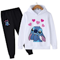 Miniatyrbild 1 av 2: Barn Stitch Kläder Barn Kostym Varm tröja Tjej Huvtröjor Pullover Sweatshirt Byxa Vinter Vår Tjej Pojke Träningsoverall Sportkläder W -i Style 1 90CM