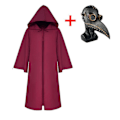 Miniatyrbild 2 av 5: Plague Doctor Reaper Kids Cosplay Carnival Halloween Costume For Kids Black Death Costume Plague Doctor Mask Steam Punk Mask -a 145 (kids) Red Suit with mask