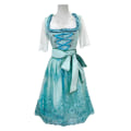 Miniatyrbillede 1 af 5: Kvinders Dirndl Midikjole Dirndl Kjole 3-delt Kostume Kjole Sæt Inkluderende Blonder Dirndl Forklæde Kostume Mode Til Ølfestival -a Light Green 2XL