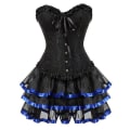 Pikkukuva 1 / 4: Seksikäs Korsetit Mekot Naisille Plus Size Puku Overbust Burleski Korsetti Ja Minihame Set Tutu Corselet -a Blue L