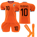 Miniatyrbillede 1 af 2: Gos- EM 2024 Fodboldtrøje Holland Hjem Orange 10 MEMPHIS C 10 MEMPHIS M