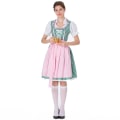 Miniatyrbilde 5 av 5: Kvinners Dirndl Midikjole Dirndl Kjole 3-delt Kostyme Kjolesett Inkludert Blonder Dirndl Forkle Kostyme Mote For Ølfestival -a Green 2XL