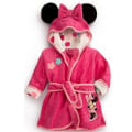 Miniatyrbillede 1 af 4: Børne Morgenkåbe i Fleece med Hætte til Drenge og Piger Rose Red 2-3 Years