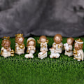 Miniatyrbild 2 av 3: Xbi- Jul tecknad julkrubba uppsättning prydnader juldag gåvor jesus white