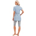 Pikkukuva 2 / 5: Naiset Maltillinen Uimapuku Islamilainen Muslimi Uimapuku Lyhythihainen Vetoketju Etuosa Yläosa Shortsit Housut Hijab 3kpl Uimapuku S-4xl Xinmu -a Light Blue M