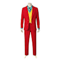 Miniatyrbilde 1 av 5: Klovn Joker Kostyme Rød Dressjakke Bukser Skjorte Antrekk Halloween Kostymer For Barn Menn Karneval Maskerade Fest Joker Cosplay -a Kids 110CM Suit