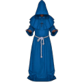 Pikkukuva 2 / 3: Aikuisten munkkihuppuinen kaapu Kappa Cape Friar keskiaikainen pappi puku -a Blue S