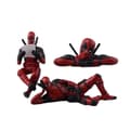 Xib- Mini Deadpool Ornament Creative Car Doll Seated Deadpool Desktop Ornament 3pcs