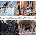 Miniatyrbilde 3 av 4: Halloween edderkopp, 125 cm gigantisk skummel edderkopp, LED plysj edderkopp for fest, spøkelseshus, Halloween-dekorasjon