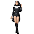 Miniatyrbillede 1 af 5: Halloween Cosplay Kostume til Død Nonne Kjole Natklub Fest Ds Nonne Uniform -a black S