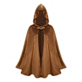 Miniatyrbillede 1 af 5: Cos middelalderlig retro kappe hætte kappe mokka kappe Halloween fest kostume kappe brown L