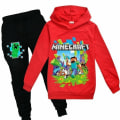 Miniatyrbilde 1 av 11: Barn Gutter Minecraft Hoodie Treningsdress Sett Langarmede Genser H .i red 9-10 years (150cm)