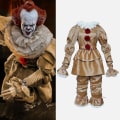 Miniatyrbillede 1 af 3: Voksen Børn Pennywise Cosplay Kostume Halloween Fest Mænds Klovn Kostume Sæt.z -a Gold Without mask Kids S