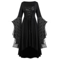 Miniatyrbillede 1 af 5: Voksen Punk Gothic Heks Karneval Cosplay Kostume Heks Vampyr Festkjole Halloween -a Light Gray M