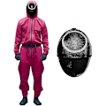 Pikkukuva 1 / 2: Unisex Squid Game -asu Haalari + Squid Game -naamio Halloween-asu Lahjat_c_x ympyrä circle S