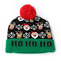Miniatyrbillede 1 af 6: LED julehat, Light Up julehat Strikket hat .c Santa Claus and Elk