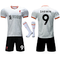 Miniatyrbillede 1 af 2: Liverpool Udebanesæt til Børn og Voksne 2024-2025 med Strømper No.9 DARWIN No.9 DARWIN XL