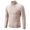 Miniatyrbilde 1 av 2: Mub - Enfärgad polotröja, koreansk version, smal casual tunn ungdomströja, stickad baslager Off-white 4XL