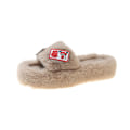 Miniatyrbillede 1 af 7: Mub- Pelsforet varme hjemmesko til damer indendørs flade bund skridsikre gulvsko Khaki thick bottom 41