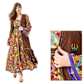 Pikkukuva 4 / 5: 70-luvun asut naisille Diskoasu Asusteet 60-70-luvun asu naisille Hippieasu Vaatteet Asu Halloween -a Brown XL
