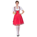 Miniatyrbilde 3 av 5: Kvinners Dirndl Midikjole Dirndl Kjole 3-delt Kostyme Kjolesett Inkludert Blonder Dirndl Forkle Kostyme Mote For Ølfestival -a Red M