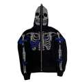 Miniatyrbilde 1 av 2: Y2K Full Zip Up Hoodie Herre Høst Vinter Gothic Genser Style 10 XL
