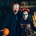 Pikkukuva 3 / 4: Pelottava Se Pennywise Creepy Clown Mask Clown Headgear Cosplay-koristeluun -a Smile With Light