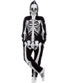 Miniatyrbild 2 av 4: Halloween Skeleton Costume Jumpsuit With Front And Back Skeleton Bone Print For Women -a S