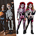 Miniatyrbillede 2 af 5: Kvinder Halloween skelet Ben Ram Jumpsuit Body Cosplay Fest Kostume PINK S