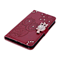 Miniatyrbilde 4 av 5: For iPhone 15 Pro Deksel Rhinestone Ugle Trykt PU Lær Stativ Lommebok Telefon Shell Multicolor Style F