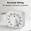 Miniatyrbillede 2 af 3: Køkken Lille Firkantet 60 Minutters Timer Mekanisk Timer