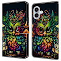 Miniatyrbild 1 av 5: Skal för iPhone 16 Mönstertryckt Skyddande Fodral TPU+PU Läder Flip Telefonfodral Multicolor Style L