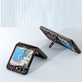 Pikkukuva 3 / 4: Samsung Galaxy Z Flip5 5G Mahjong -kuvioinen jalustakotelo aitoa lehmännahkaa + PC-puhelinkotelo Multicolor Style A