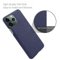 Miniatyrbild 4 av 5: För Iphone 15 Pro Max tyg+hård dator Halkfritt case Stötsäkert skal Skyddande cover Blue