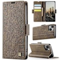 Pikkukuva 2 / 5: iPhone 14 -kotelo AUTSPACE A11 RFID-suojattu retro nahkainen matkapuhelinlompakkokotelo - Musta Multicolor Brown