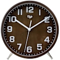 Miniatyrbild 1 av 2: 8 tums träbordsklocka, icke-tickande bordsbordsklocka Batteridriven (brun) Walnut