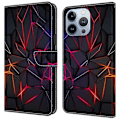 Miniatyrbillede 1 af 5: Til iPhone 16 Pro Max Etui Mønsterprintet Beskyttelsescover TPU+PU Læder Flip Telefon Etui Multicolor Style C