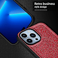 Miniatyrbild 3 av 5: Stöttåligt mobilskal för iPhone 15 Pro Retro PU-läderbelagd TPU+PC Baksida Multicolor Style C