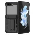 Miniatyrbilde 2 av 5: Hard PC-telefondeksel for Samsung Galaxy Z Flip5 5G Støtsikkert telefondeksel med stativ og blyantspor Black