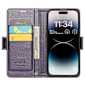 Miniatyrbild 2 av 5: CASEME 023-serien för iPhone 15 Pro Max RFID-blockerande läderplånboksfodral Flip Stand Telefonskal Multicolor Style D