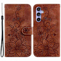 Miniatyrbild 1 av 5: För Samsung Galaxy S23 FE Präglat Liljeblomma Smartphone Skal PU Läder Ställ Plånboksfodral Multicolor Style E