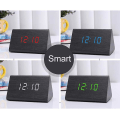 Miniatyrbillede 4 af 5: Digitalt Træ USB LED Natlys Vækkeur Termometer Display Ur Whitewood Red