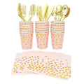 Miniatyrbild 4 av 4: Disponibel Guld Färg Plast Bestick Bestick Sked Gaffel Set 25st Hot Party