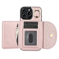 Pikkukuva 2 / 5: iPhone 16 Pro -kotelo RFID-suojauksella, lompakolla, jalustalla, nahka+TPU-puhelinkuori Multicolor Style C