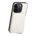 Miniatyrbild 1 av 5: Pc + Tpu+ Pu Läder Phone case För Iphone 13 Pro Crocodile Texture Korthållare Stand Cover White