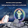 Miniatyrbild 1 av 4: Klocka Bluetooth Högtalare Klocka Bord Gio Bord Klocka Sovrum Dekoration Bord Klocka Sovrum Gio Glödande väckarklocka C Silver